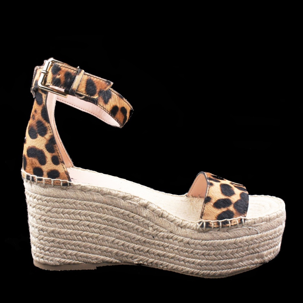 New JCREW Platform Espadrille Sandals Leopard Calf - Picture 3 of 7